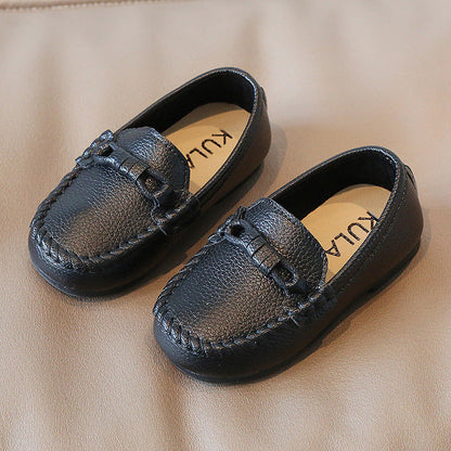 Korean Style Casual Children Gommino Soft Bottom Slip On Baby Shoes Boys' Leather Shoes Slip-on (Available)