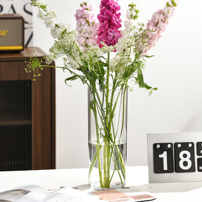 Transparent Acrylic Cylinder Vase,Living Room Flower Arrangement,Straight Tube Vase,Home Hydroponic Plant Container,For Flower