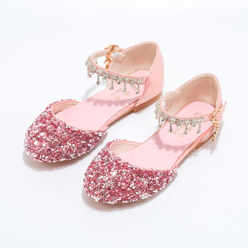 Little Girl Crystal Shoes Dress Shoes Children High Heels (Available)