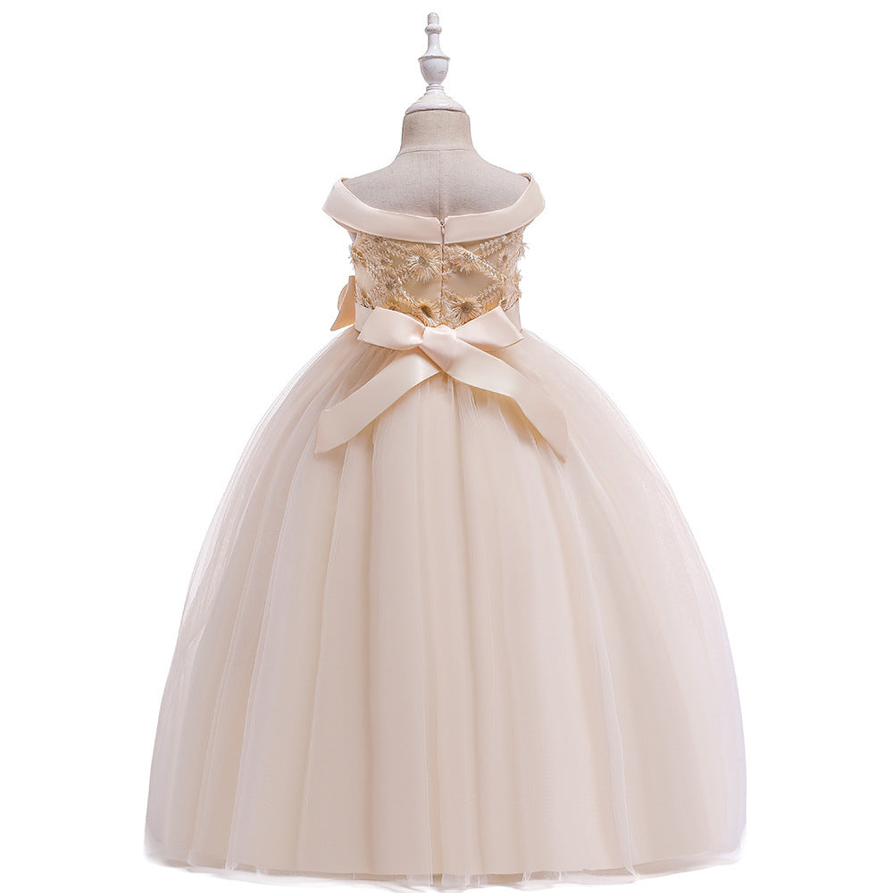 European And American One Shoulder Girls Dress Skirt