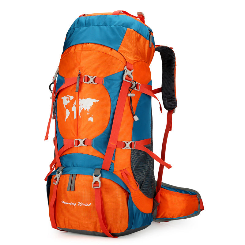 Climbing Bag, Professional Outdoor Large Capacity Backpack, Men's And Women's Hiking Off-road Backpack With Bracket, Travel Camping Backpack