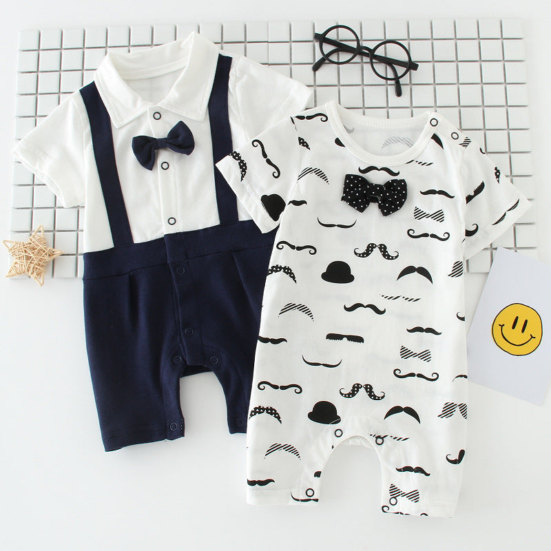 Baby bow gentleman climbing suit  (Available)