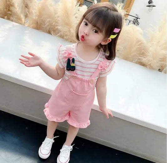 BibiCola Summer Girl Clothes Set Children Fashion Tops+Shorts 2PCS Tracksuit For Girls Kids Birthdys Clothing Suit Outfits (Available)