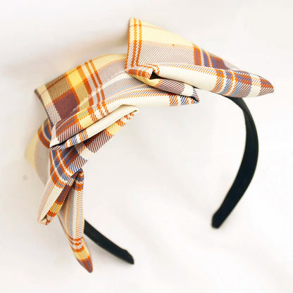 Fashion Autumn Winter Fabric Plaid Headband for Women Girls Non-slip Hairband Female Hair Hoop