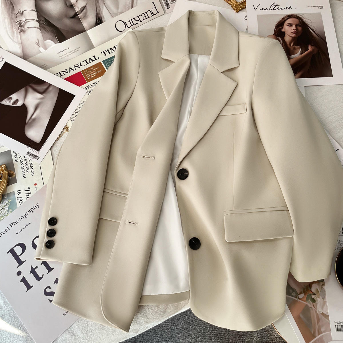 New Design Ladies Business Long Sleeve Women Blazer Suit Jacket High Quality Elegant Casual Coat