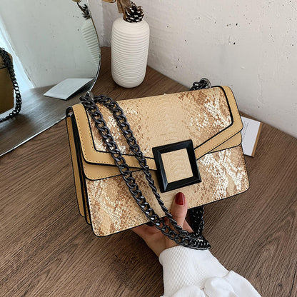 New color snake pattern chain messenger shoulder trendy bag