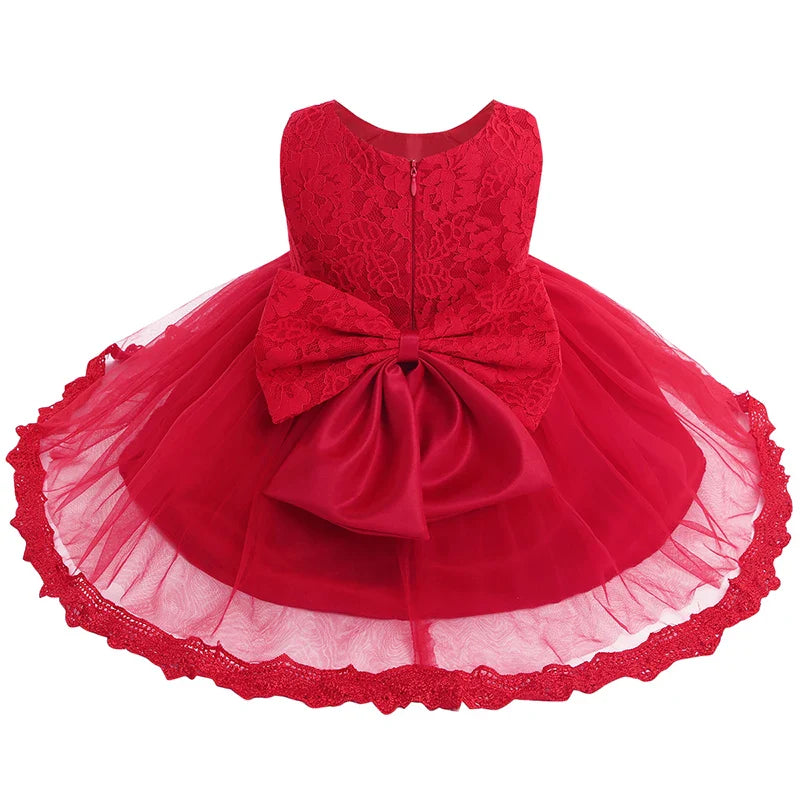 Infant Baby Girls Clothes Flower Girl Dress Toddler Formal Floral Lace Newborn Princess Wedding Bridesmaid Easter Party Dresses
