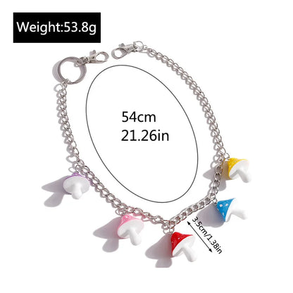 Women Cute Waist Chain Multicolor Acrylic Flower Pants Trousers Chain Punk Jewelry
