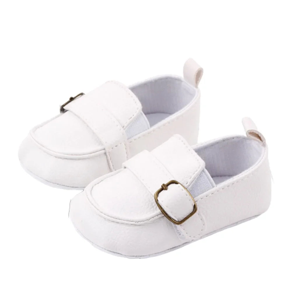 Baby First Walker 1Pair Baby Girl Boy Infant Cute Fashion Solid Shoes Peas Shoes PU Leather Baby Shoes Soft Bottom Toddler