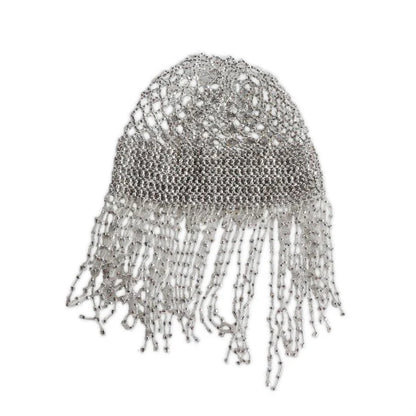 Womens Beaded Tassel Belly Dance Head Cap Hat Headpiece for Party Wedding Party Headwear Photo Props