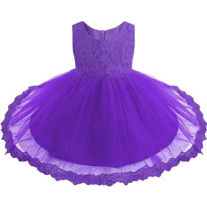 Infant Baby Girls Clothes Flower Girl Dress Toddler Formal Floral Lace Newborn Princess Wedding Bridesmaid Easter Party Dresses