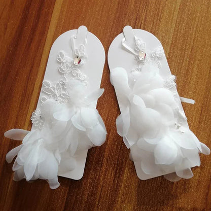 Girl Gloves Fingerless Wedding Gloves Lace Beaded Short Design Gloves For Bridal Wedding Accessories