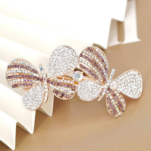 Luxury Barrettes Hairgrips Hairpins Rhinestone Butterfly Hair Accessories Headpieces Headdress Hair Ornaments for Ladies