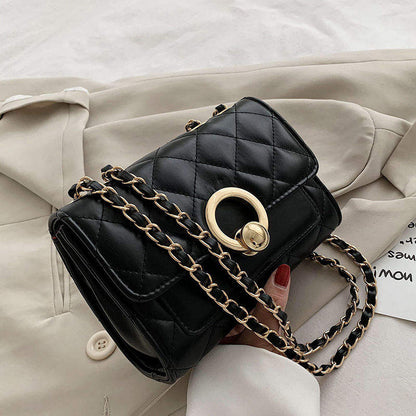 High Quality Pu Leather Small Linge Quilted Chain Bag