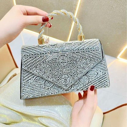 Retro elegant luxury women handbags special flower pattern beaded pearl clutch evening bags