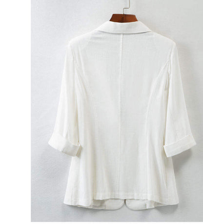 spring and summer Cotton and hemp suit woman new casual fashion suit commute coat