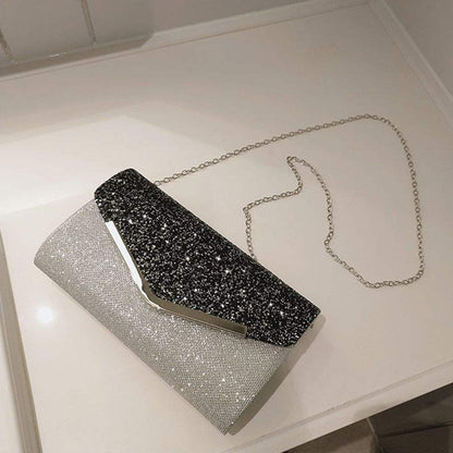 New Pu Leather Evening Sequins Clutch Party Dinner Dress Shoulder For Mobile Phone Purse