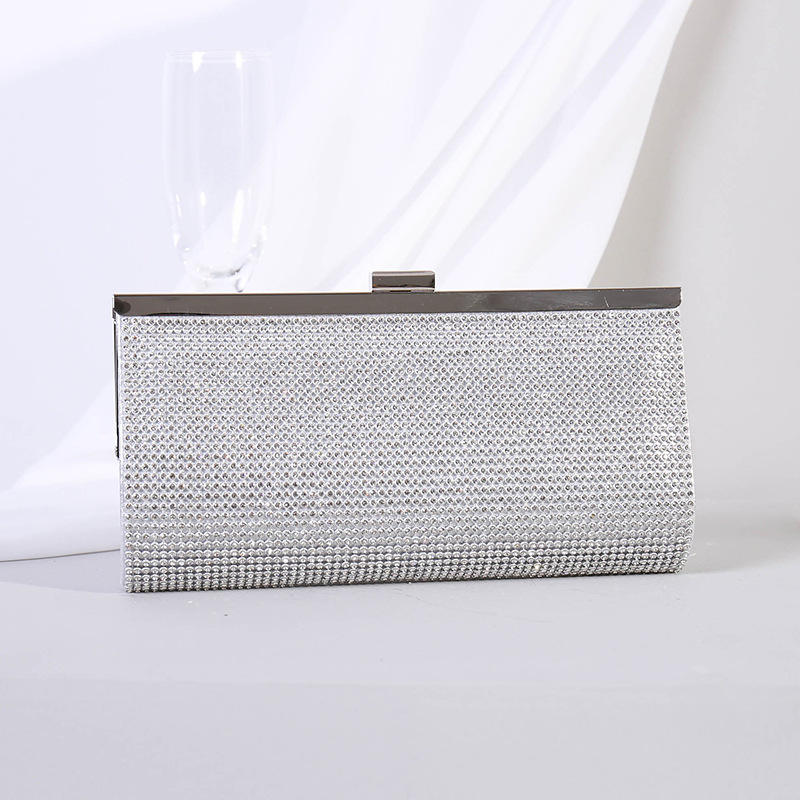 New Fashion Clipped Button Clutch Rhinestone Women's Banquet Wallet