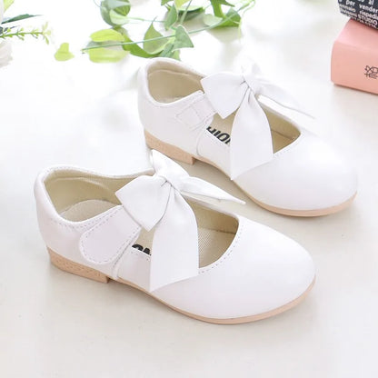 Girls Princess Shoes Shallow Bowknot Metallic Color Fashion Sweet Girl's Mary Janes Shoes Light Non-slip 26-36 Kids Ballet Flats