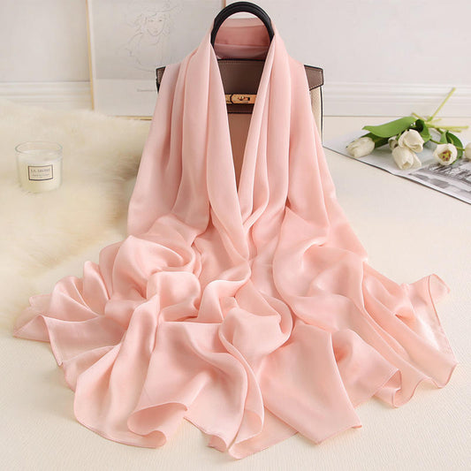 Luxury Brand Women Fashion Scarf Plain Solid Silk Linen Shawls Scarves Summer Lady Bandanas Pashmina Foulard Hijab 180*90Cm