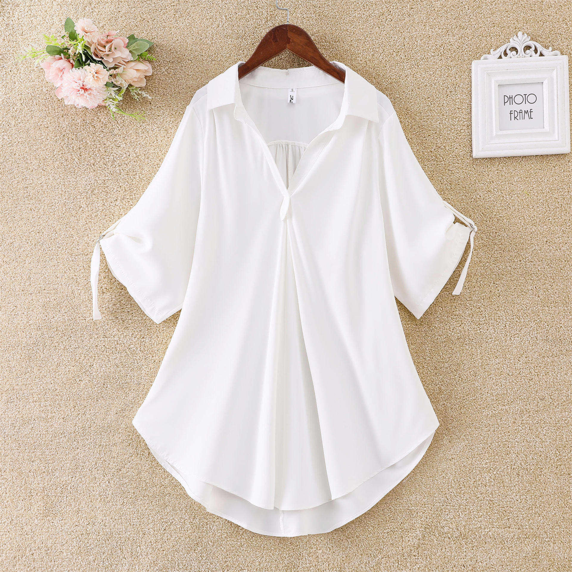 Fashion Casual Chiffon Blouse Long Style Plus Size Tops For Women