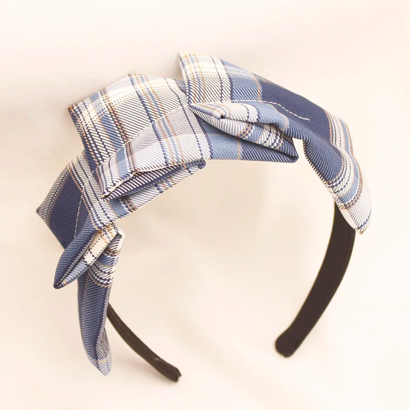 Fashion Autumn Winter Fabric Plaid Headband for Women Girls Non-slip Hairband Female Hair Hoop