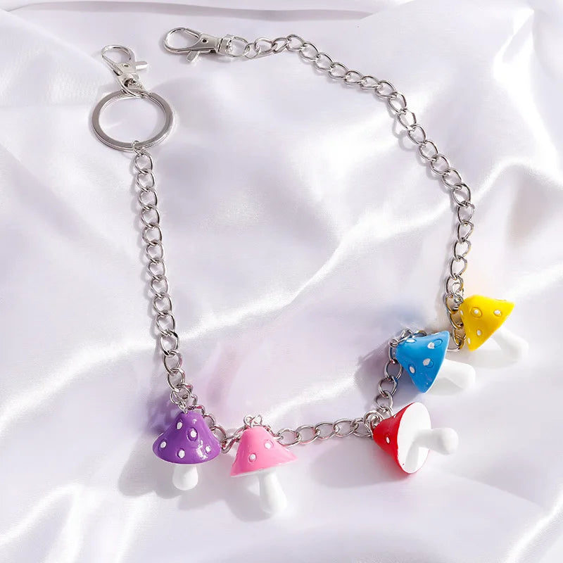 Women Cute Waist Chain Multicolor Acrylic Flower Pants Trousers Chain Punk Jewelry