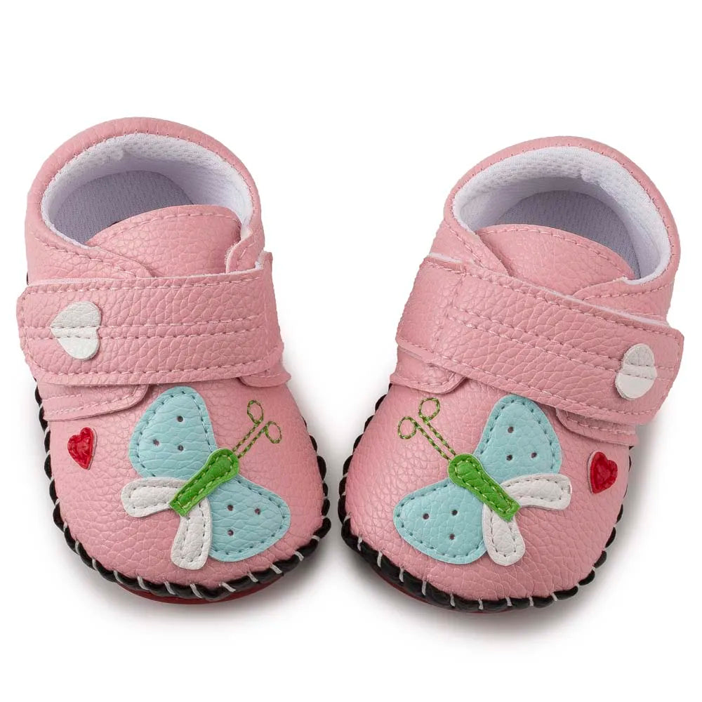 Baby Shoes Boy Girl Shoes Flower Newbron Toddler Infant PU Bowknot Princess Non-slip Rubber Soft Soled Shoes First Walkers