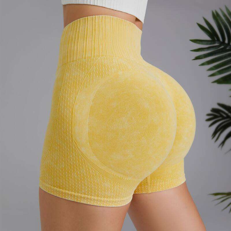 Seamless yoga shorts Women Sexy High Waist washed Sports shorts Slim Push Up Workout Fitness shorts