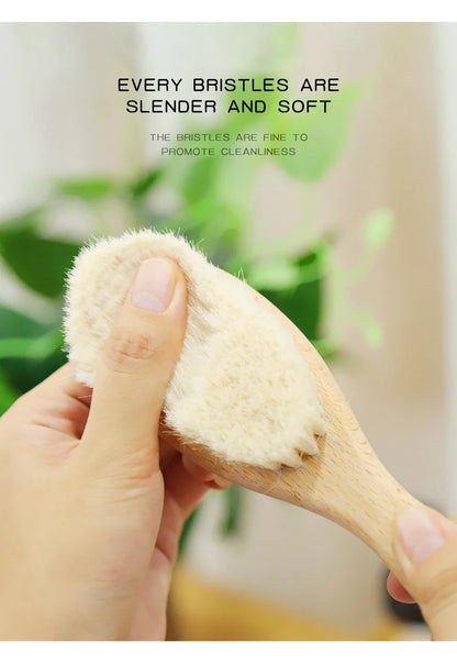 Baby Hair Brush for Hair Personalized Baby Brush Soft Goat Bristle Kids Hair Brush