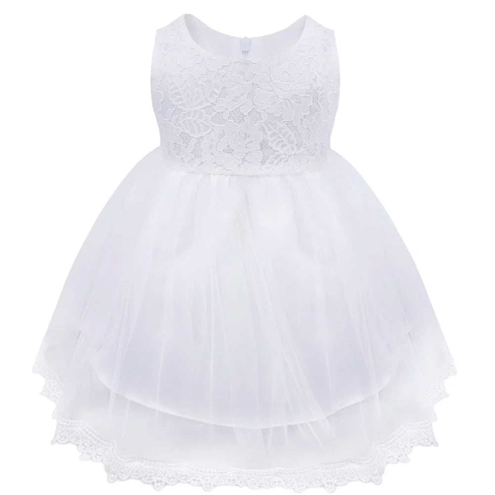 Infant Baby Girls Clothes Flower Girl Dress Toddler Formal Floral Lace Newborn Princess Wedding Bridesmaid Easter Party Dresses