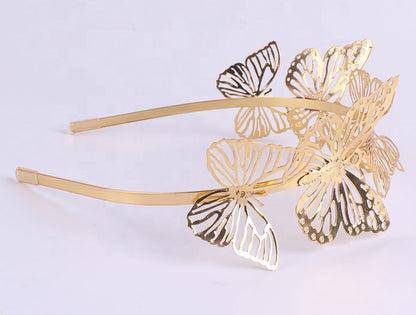 omen Fashion Gift Gold Plated Butterfly Hair clip Accessory Girls Ladies