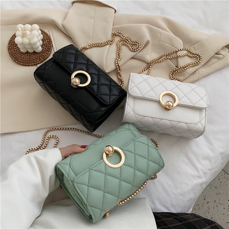 High Quality Pu Leather Small Linge Quilted Chain Bag