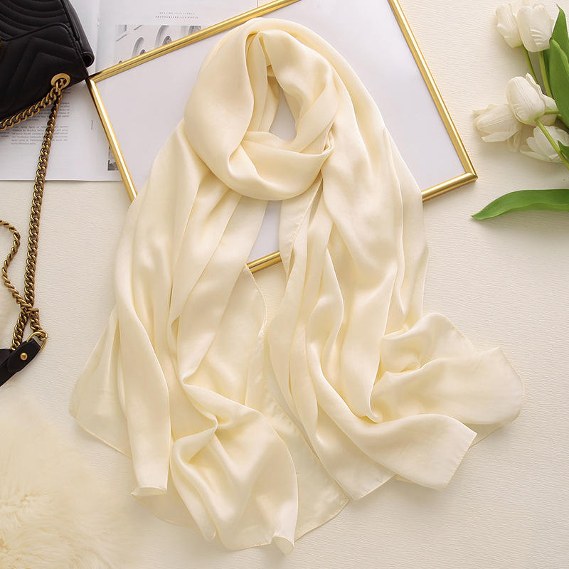 Luxury Brand Women Fashion Scarf Plain Solid Silk Linen Shawls Scarves Summer Lady Bandanas Pashmina Foulard Hijab 180*90Cm