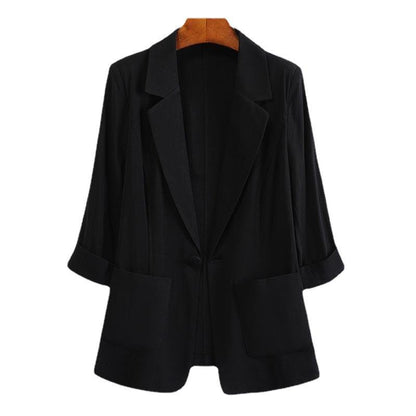 spring and summer Cotton and hemp suit woman new casual fashion suit commute coat