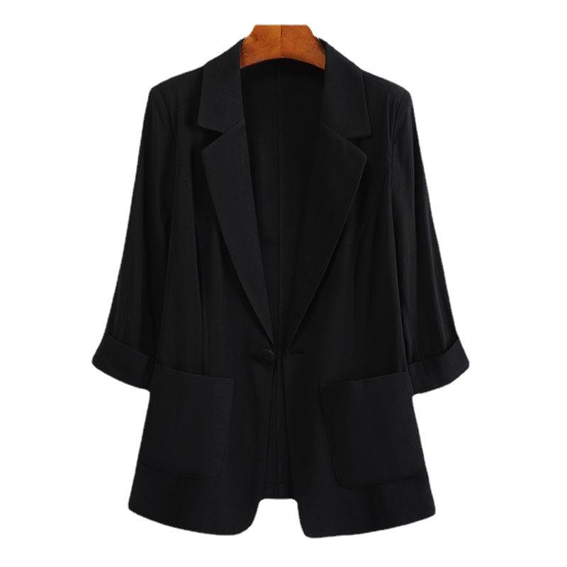 spring and summer Cotton and hemp suit woman new casual fashion suit commute coat  (Available)
