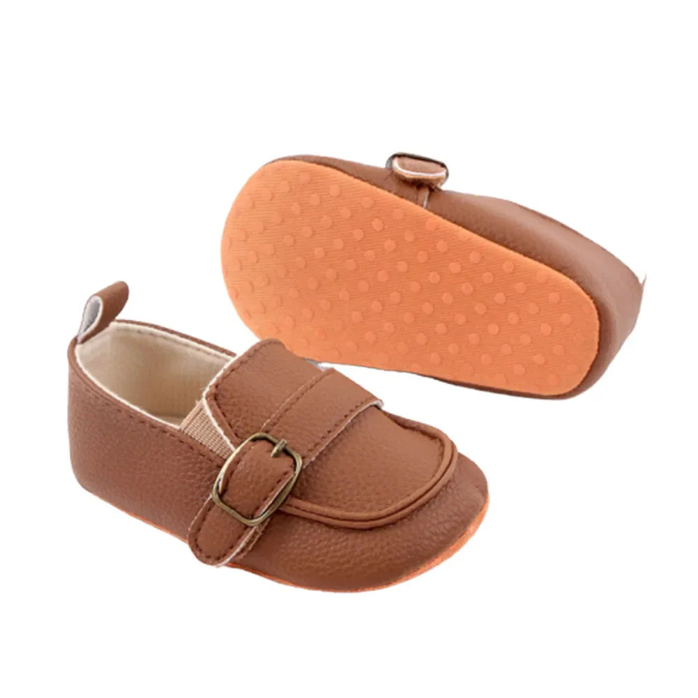 Baby First Walker 1Pair Baby Girl Boy Infant Cute Fashion Solid Shoes Peas Shoes PU Leather Baby Shoes Soft Bottom Toddler