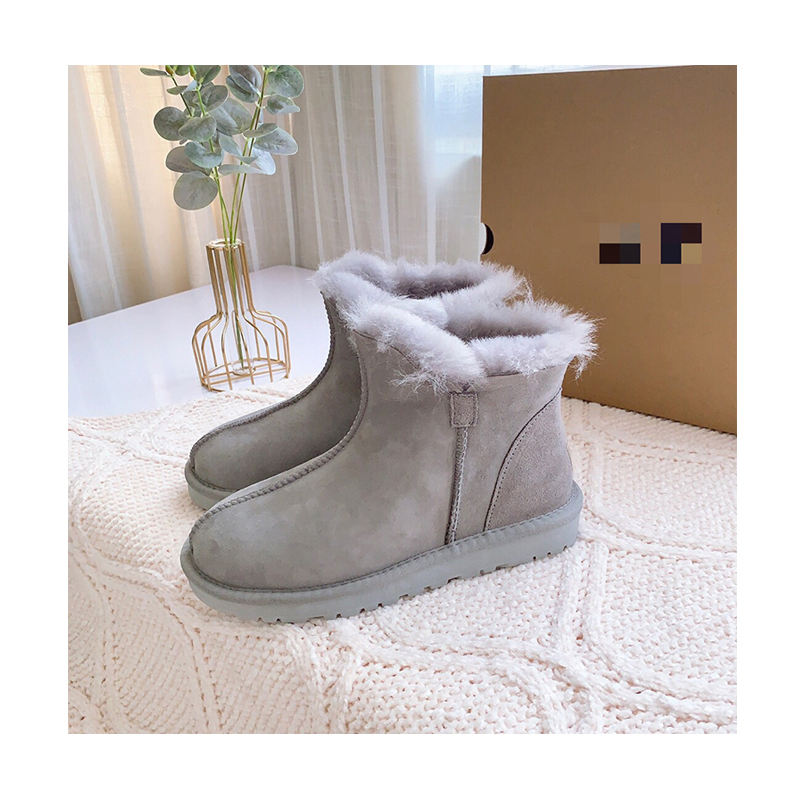 Newest Popular Women Classic Boots Ankle Short Fur Winter Brown Snow Boots For Women