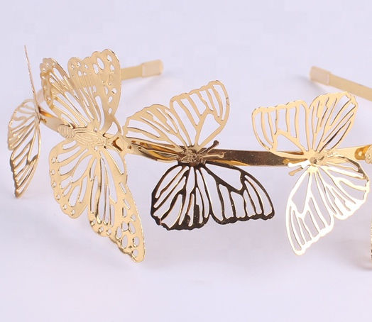 omen Fashion Gift Gold Plated Butterfly Hair clip Accessory Girls Ladies