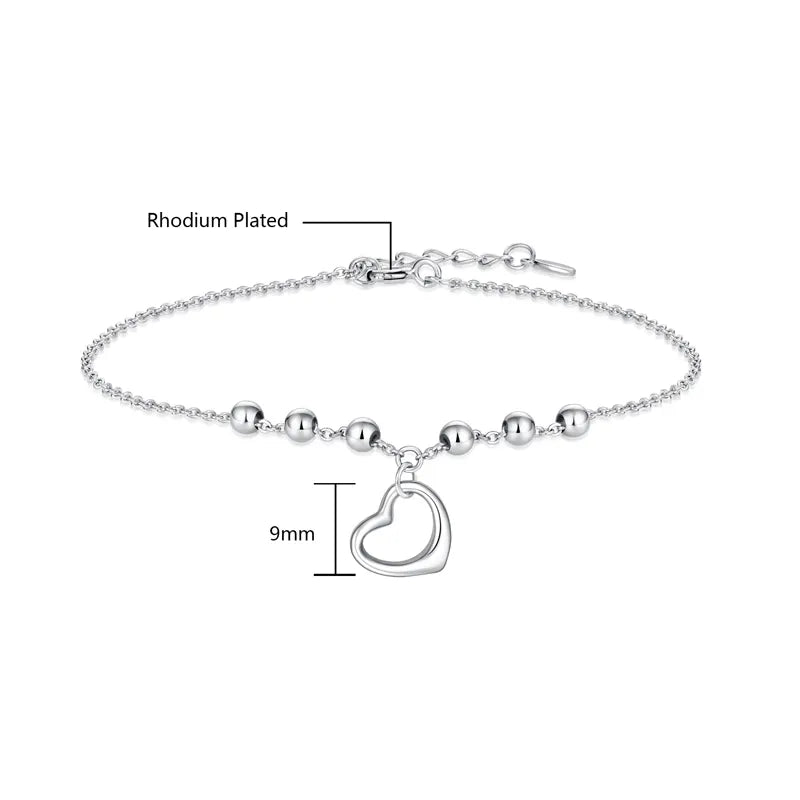 Valentine's jewelry ball Heart Charm Adjustable Chain anklet Heart Lock Pendant anklet Women Jewelry