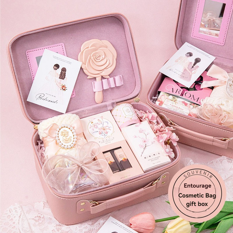 Handheld Makeup Bag Gift Set Girls Practical Luxurious Light Senior Sense Birthday Gift Bridesmaids Moms Elegant Light Luxury