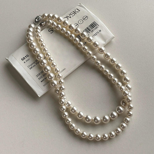 High Quality S925 Silver Artificial Pearl Necklace Artificial Pearl Choker Artificial Pearl Necklace For Women