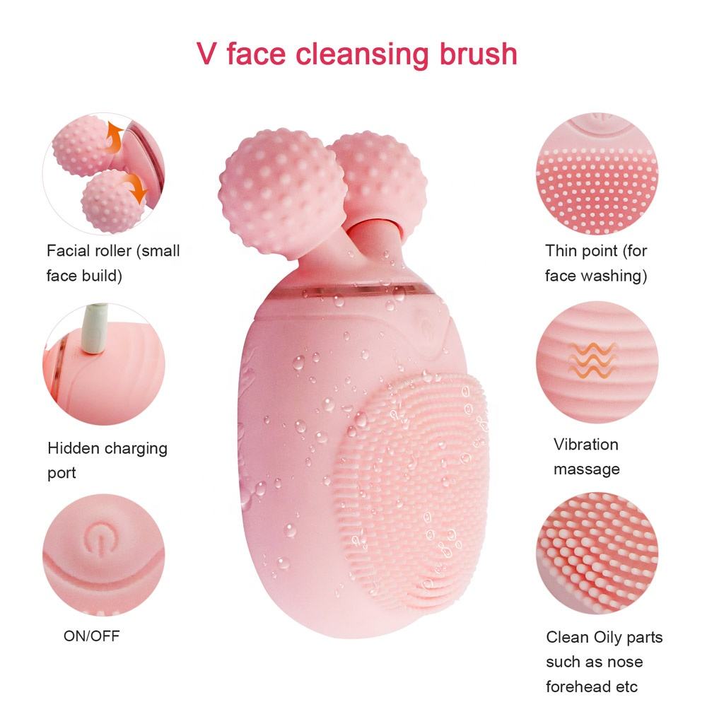 Silicone Face Cleanser and Massager IPX6 Waterproof Beauty Product Skin Care Electric Facial Cleansing Brush