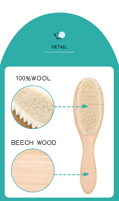 Baby Hair Brush for Hair Personalized Baby Brush Soft Goat Bristle Kids Hair Brush