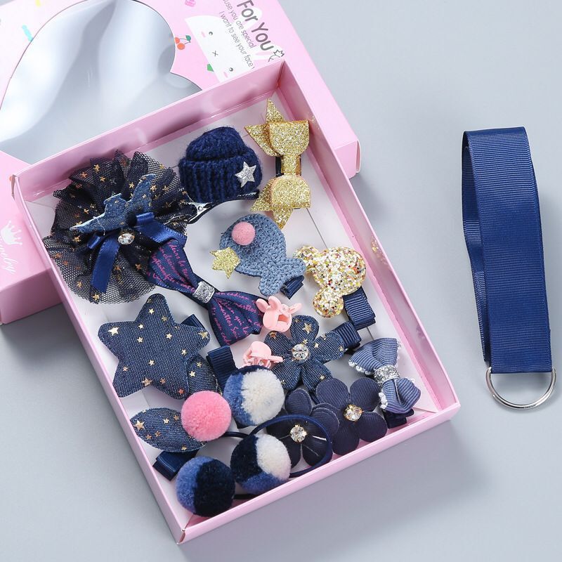 lovely Princess Kids Hair Clips 18pcs/set with gift box packaging
