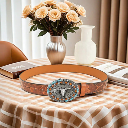 Belt Cow Head Buckle Men