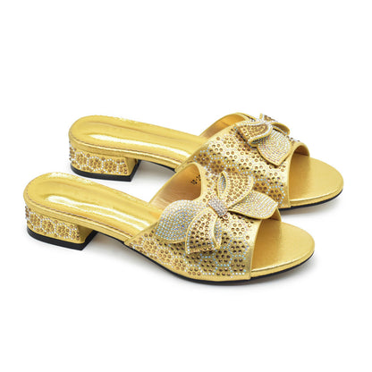 Bowknot Rhinestone Daily Low-top Sandals Casual (Available)