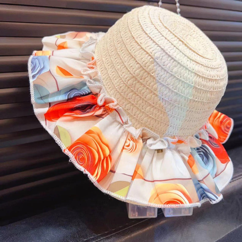 Girls Rose Flower Bowknot Dress  Baby Sweet Princess Dress Sleeveless Vest Dress with Hat