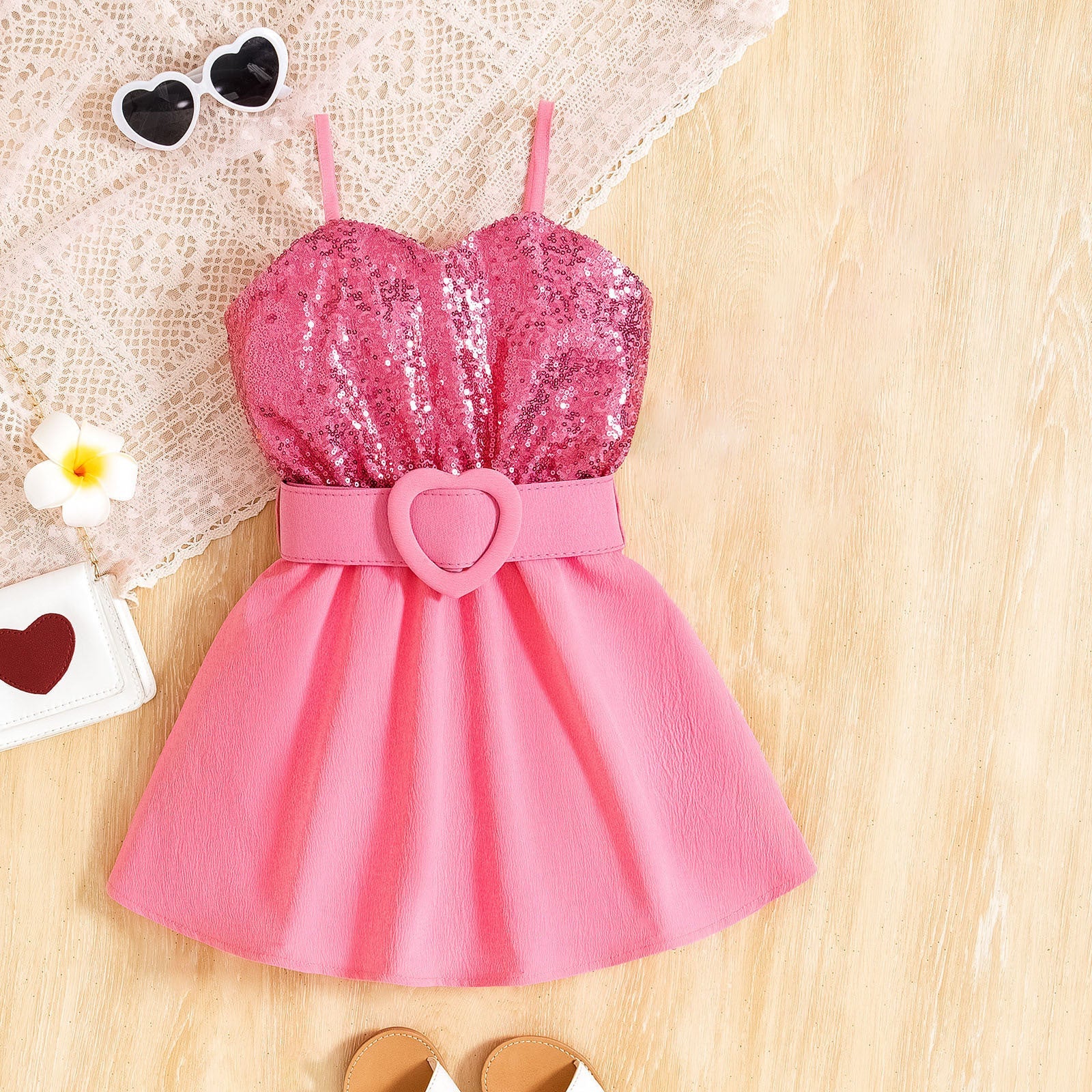 summer girls dress for small and medium-sized children with suspenders