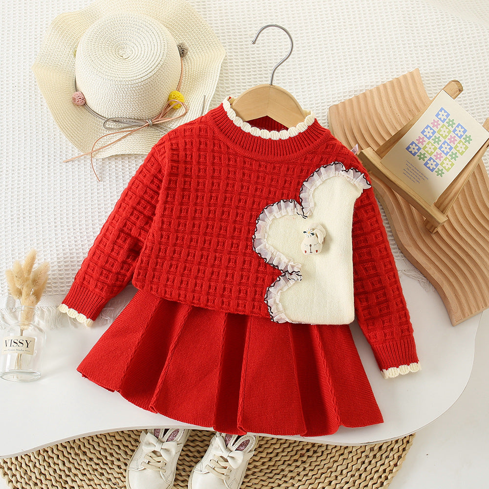 New  winter children's sweater skirt small knit (Available)